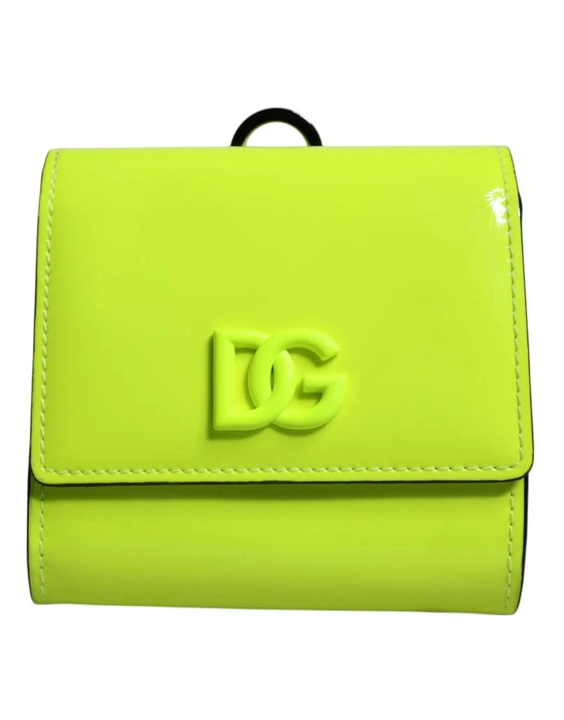 Dolce 
Gabbana yellow Bifold DG Logo Neck Strap Cardholder Women
s Wallet 2