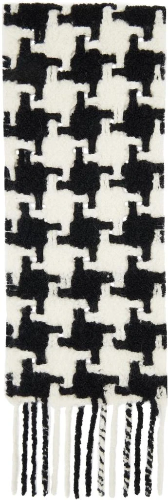 Acne Studios White & Black Houndstooth Scarf 2