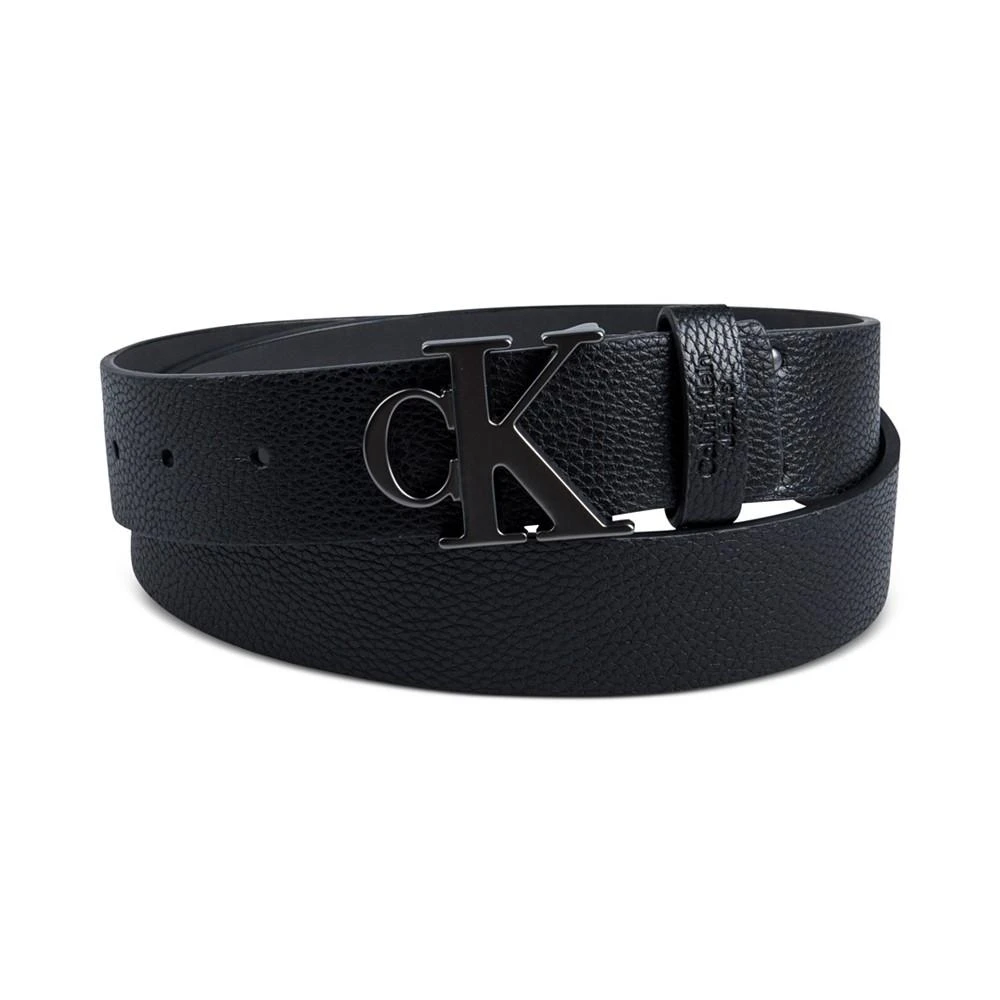 Calvin Klein Men's Logo Plaque Buckle Fashion Jean Belt