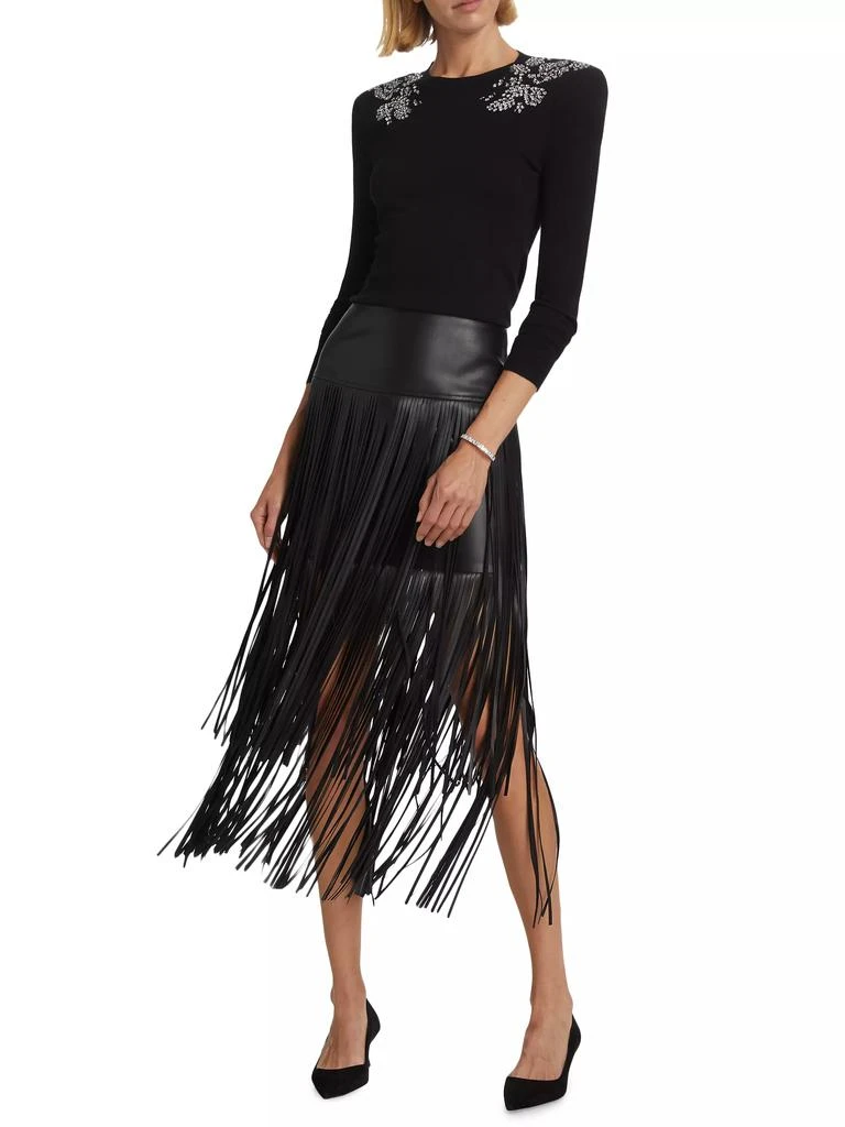L'Agence Karolina Fringe Vegan Leather Skirt 2