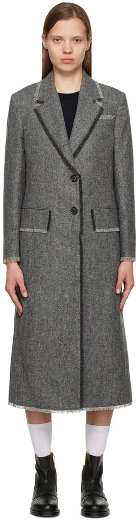 Thom Browne Gray Frayed Coat 1