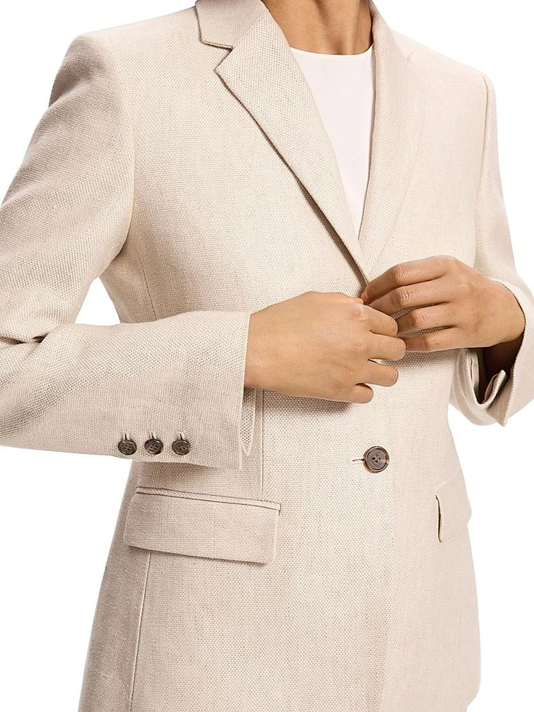 Theory Linen Single-Breasted Blazer 6