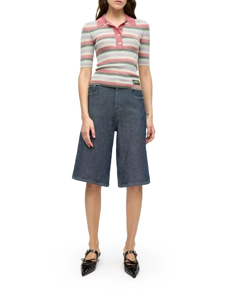 Ganni Light Sparkle Rib Polo 2