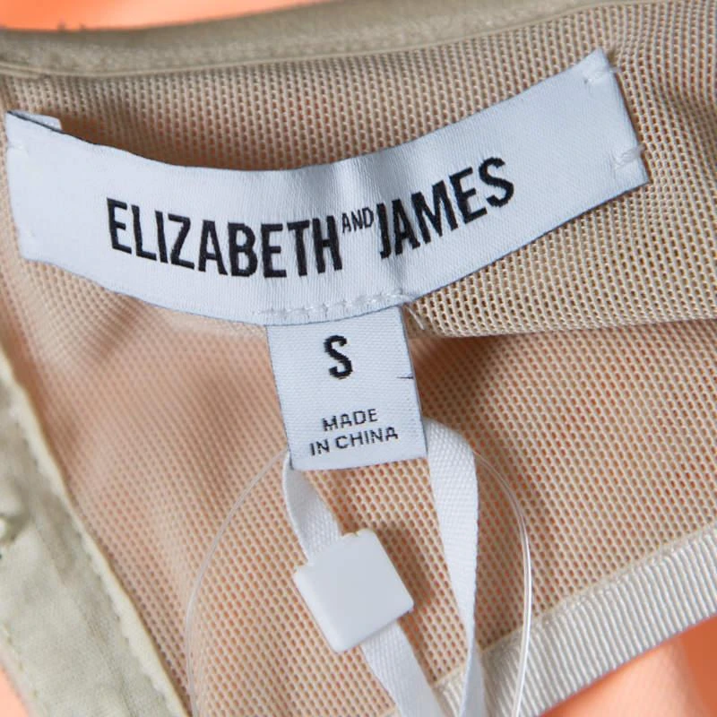 Elizabeth and James Elizabeth & James Sunwashed Orange Ponte Knit Strapless Addilyn Crop Top S 5