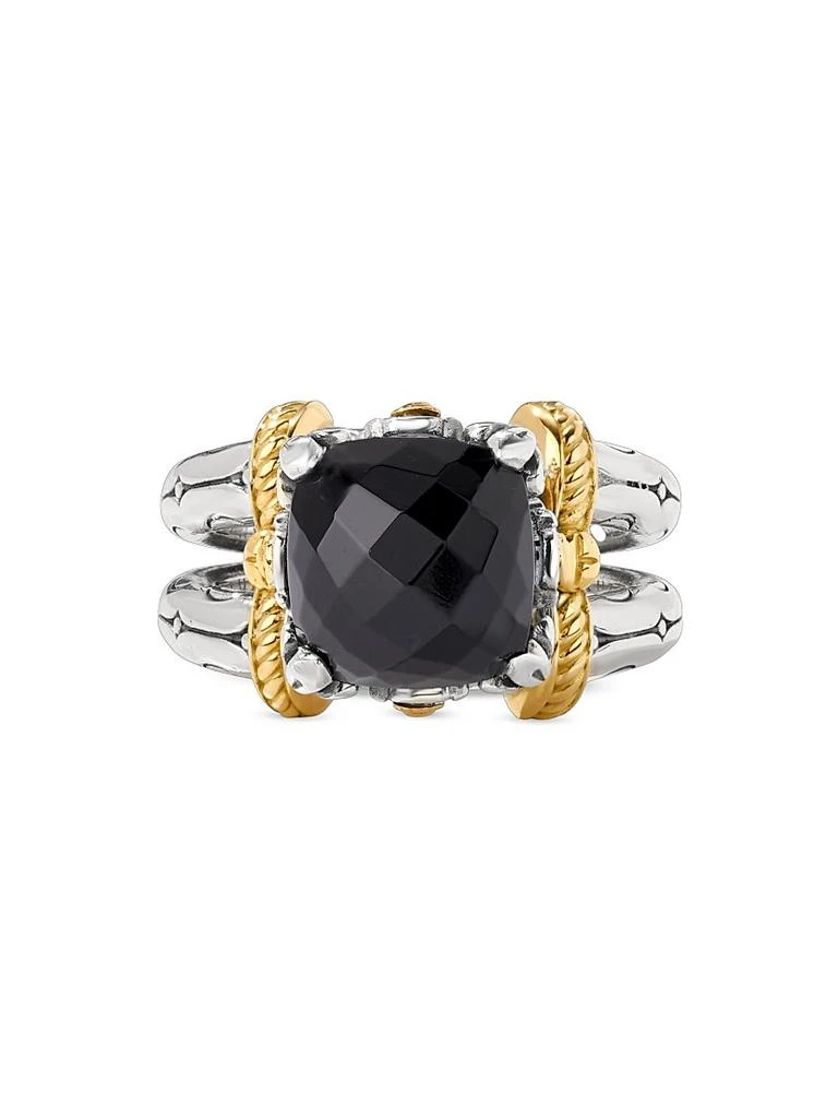 Konstantino Anthos Dual Ray Sterling Silver, 18K Yellow Gold & Black Onyx Solitaire Ring 3