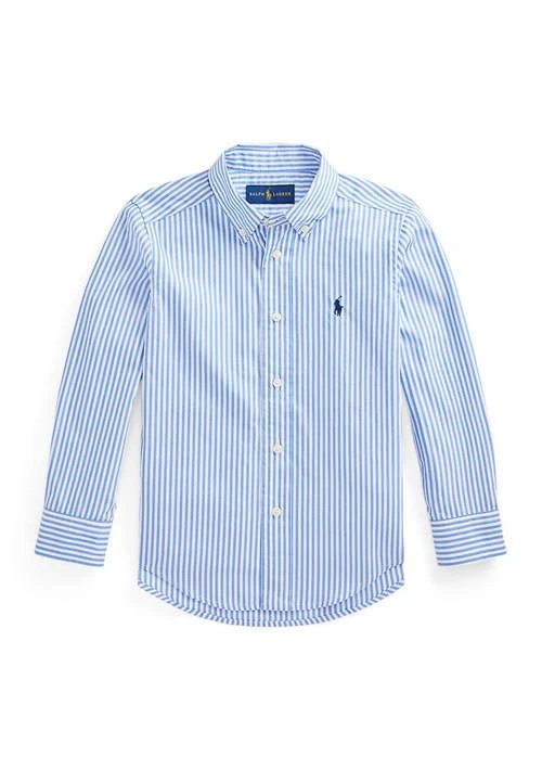 Ralph Lauren Lauren Childrenswear Boys 2 7 Striped Cotton Poplin Shirt 1