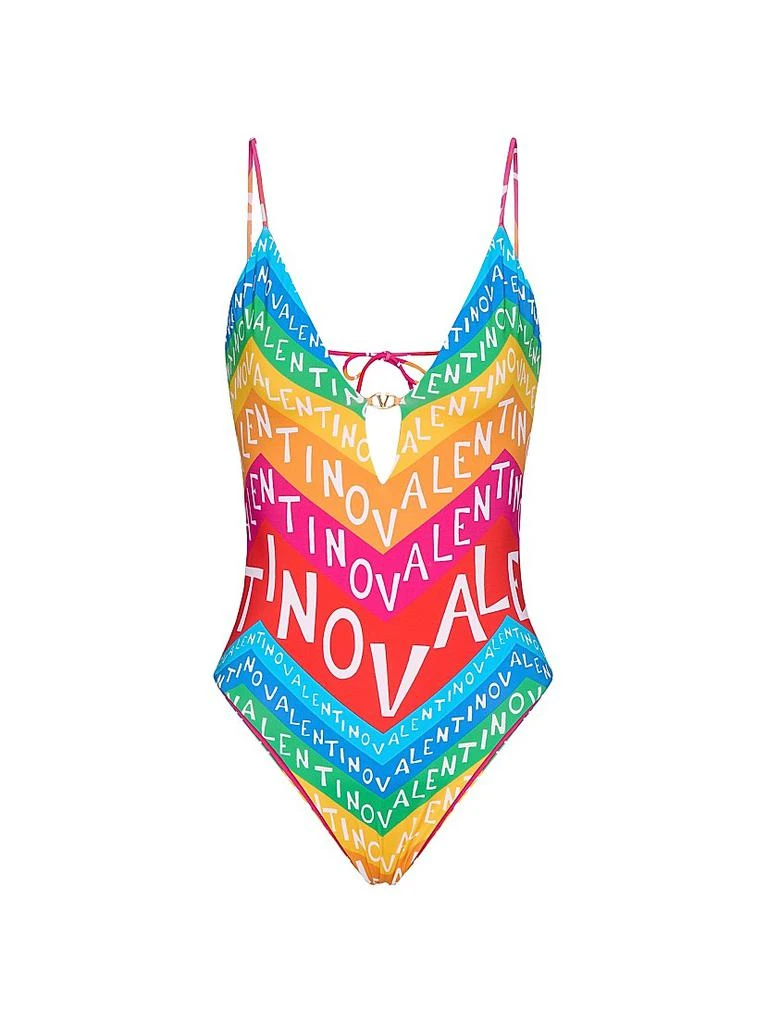 Valentino Chevron Lycra 24 One-Piece Swimsuit 1