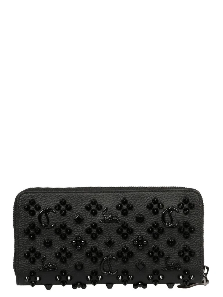 Shop Christian Louboutin Panettone Studded Zip-Around Wallet  display picture 1