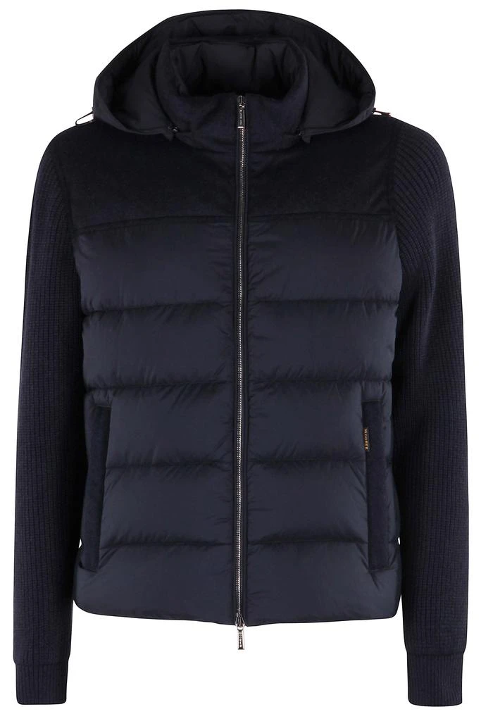 MOORER Padded Quilted Jacket With Knit Sleeves