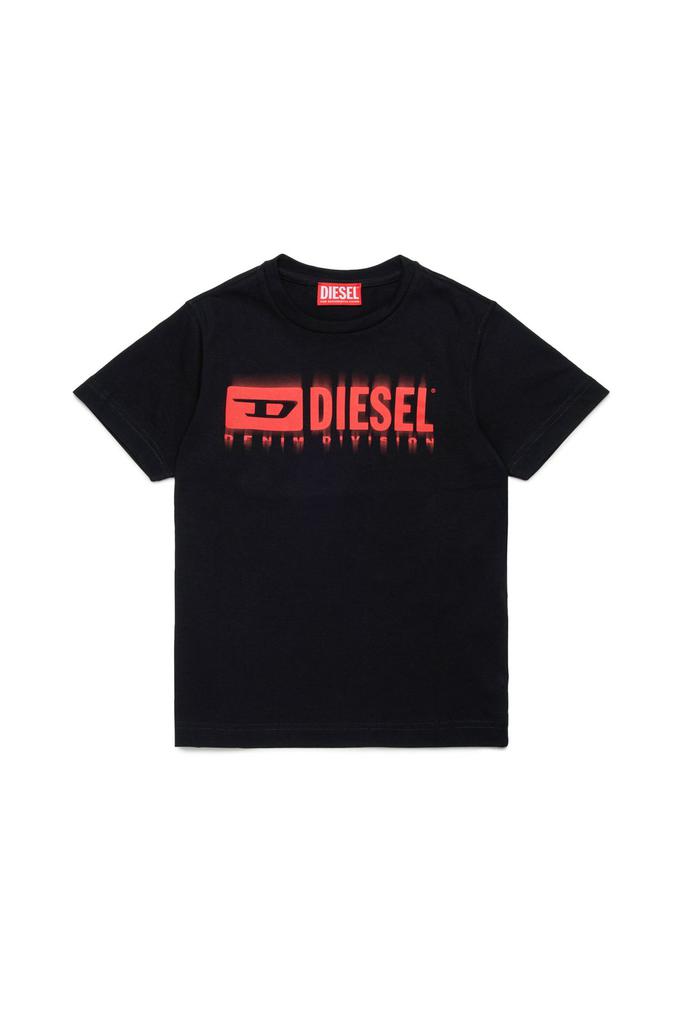 Shop Diesel Kids 78 Flocked Graphic Oversized T-Shirt on