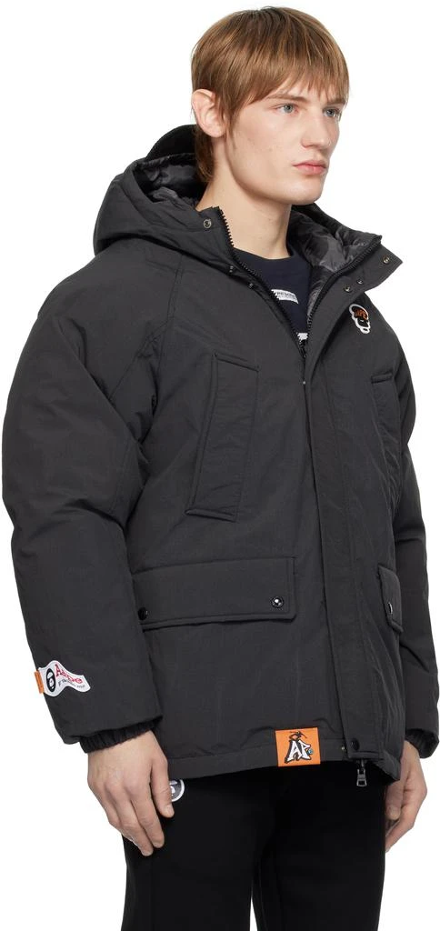 AAPE Gray 'AAPE' Main Reversible Down Jacket 2