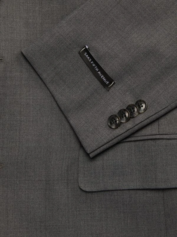 Saks Fifth Avenue Solid Notch Lapel Regular-Fit Suit 3