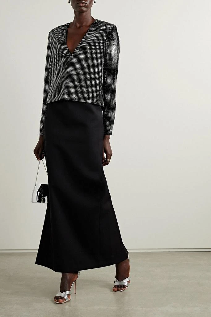 ROLAND MOURET Crystal-embellished crepe top 2
