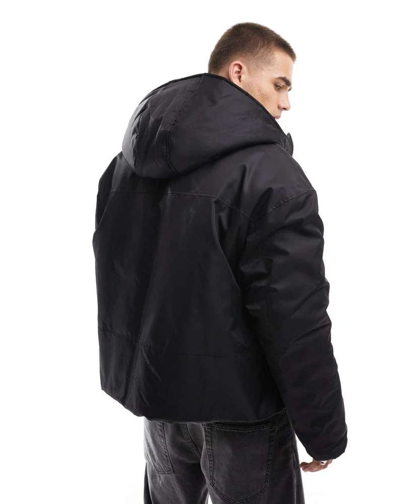 ASOS ASOS DESIGN utility puffer jacket in black 4