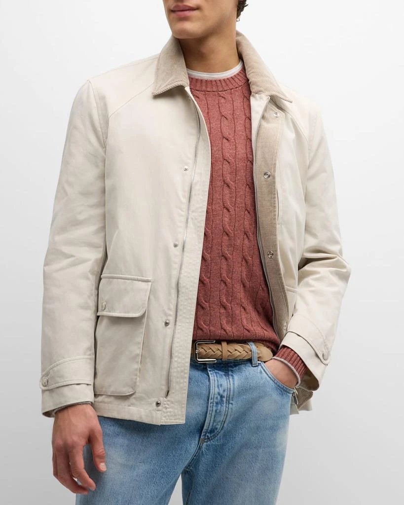 Brunello Cucinelli Men's Corduroy-Lined Cotton Car Coat 4