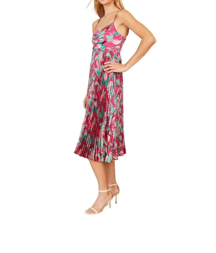 Caballero Donna Midi Dress In Raspberry Floral 2