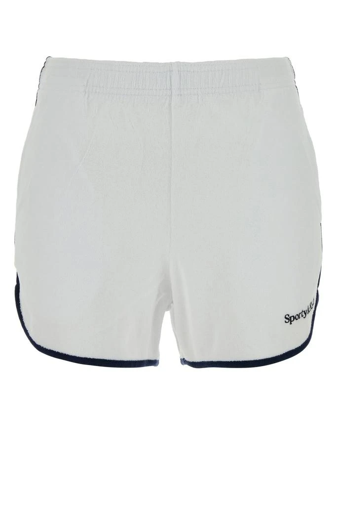 Sporty & Rich Sporty & Rich Logo Detailed Contrasting-Trim Mini Shorts 1