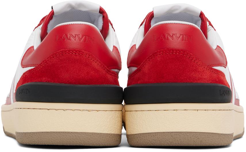 Lanvin Red & White Clay Sneakers