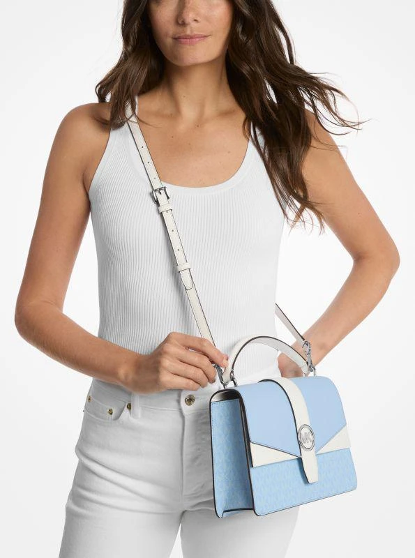 Michael Kors Greenwich Medium Color-Block and Signature Logo Satchel 3