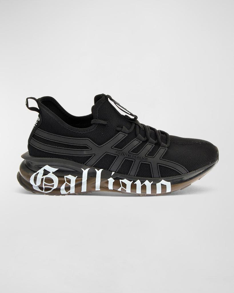 John Galliano Paris Men's Logo Runner Fabric Upper Sneakers