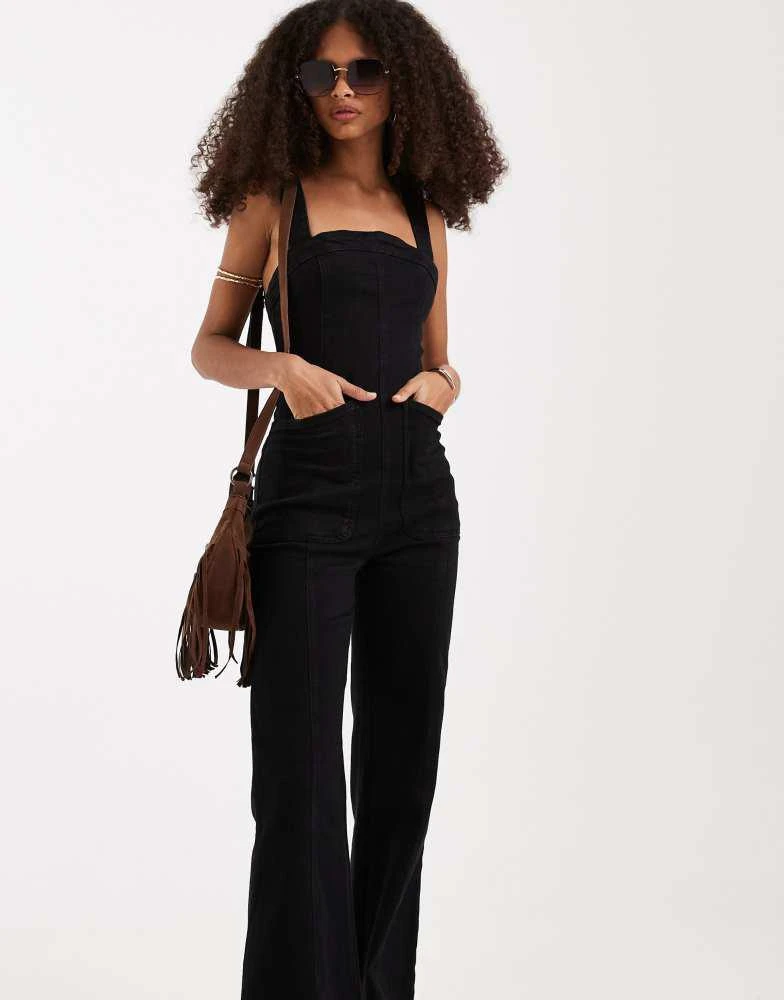 Free People Free People suns out jumpsuit in black