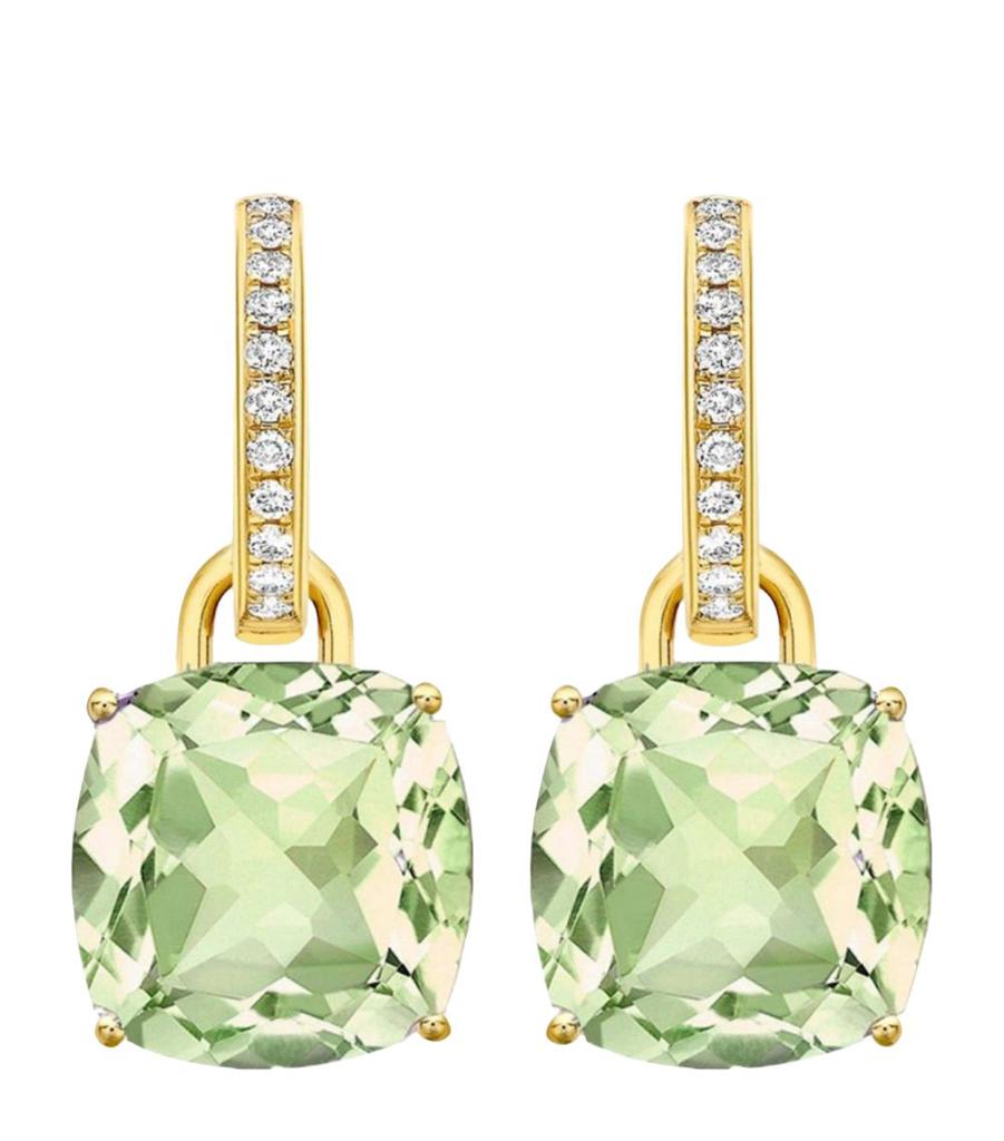 Kiki McDonough Yellow Gold, Diamond and Amethyst Kiki Classics Earrings