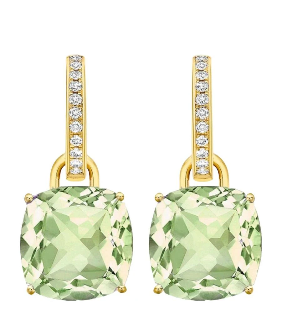 Kiki McDonough Yellow Gold, Diamond and Amethyst Kiki Classics Earrings 1