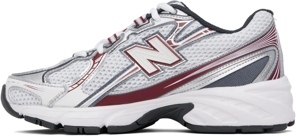 New Balance White & Burgundy 740 Sneakers 3