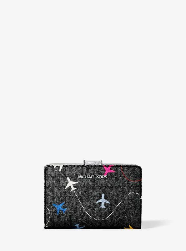 Michael Kors Jet Set Travel Medium Printed Signature Logo Bi-Fold Wallet 1