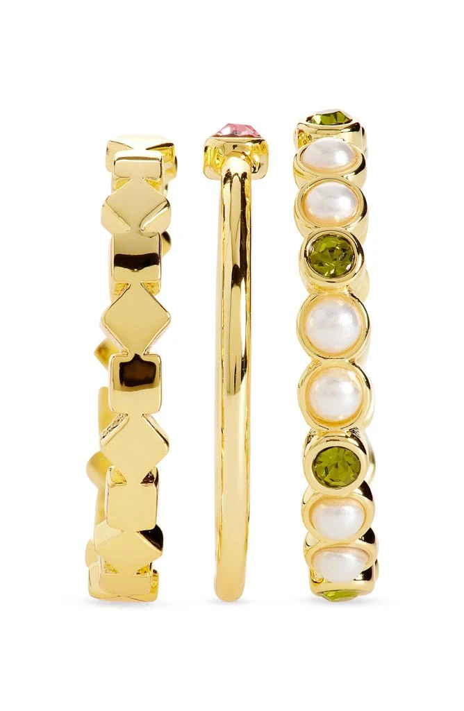 Madewell Set of Three Faux Pearl 
Gem Stackable Rings 2