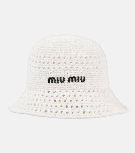Miu Miu Logo crochet bucket hat Hats Free Shipping BeyondStyle