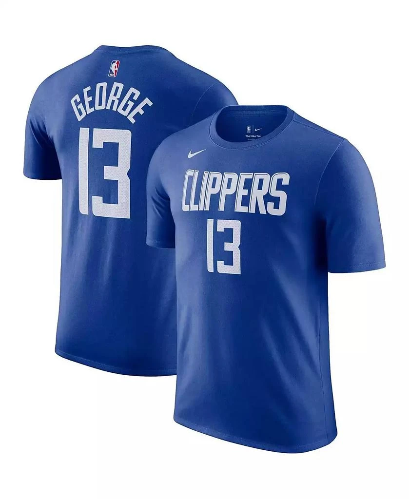 NIKE Men's Paul George Royal LA Clippers Icon 2022/23 Name and Number T-shirt 1