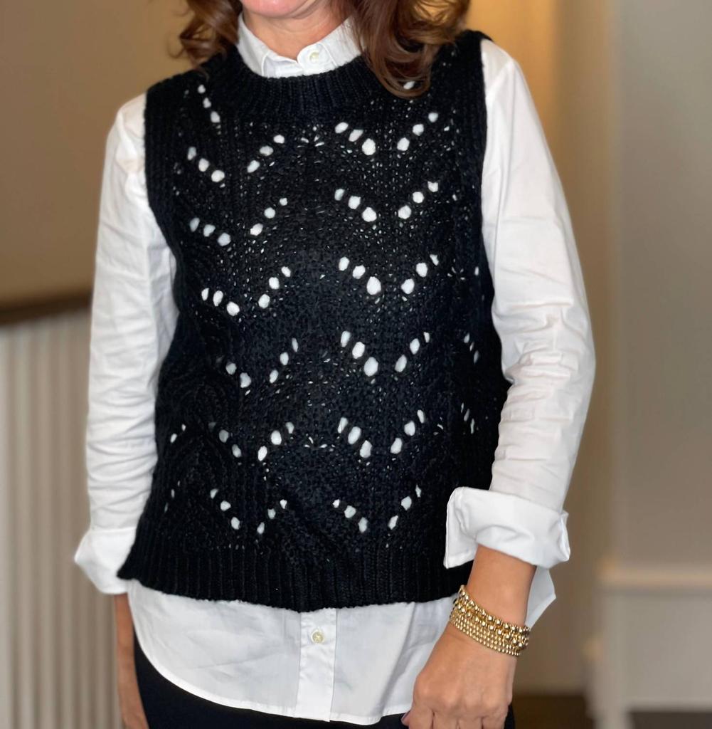 Molly Bracken Molly Bracken - Pointelle Crew Neck Vest