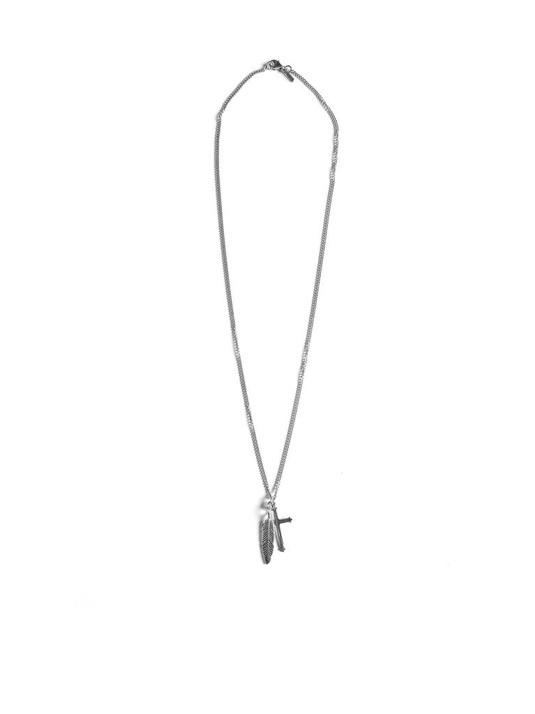 Emanuele Bicocchi Emanuele Bicocchi Feather And Cross Pendant Necklace