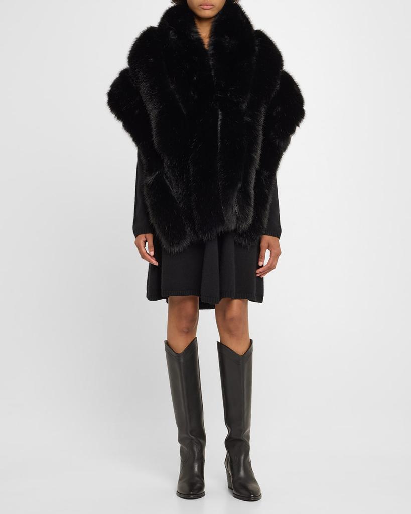 La Fiorentina Faux Fur Lace-Lined Cape