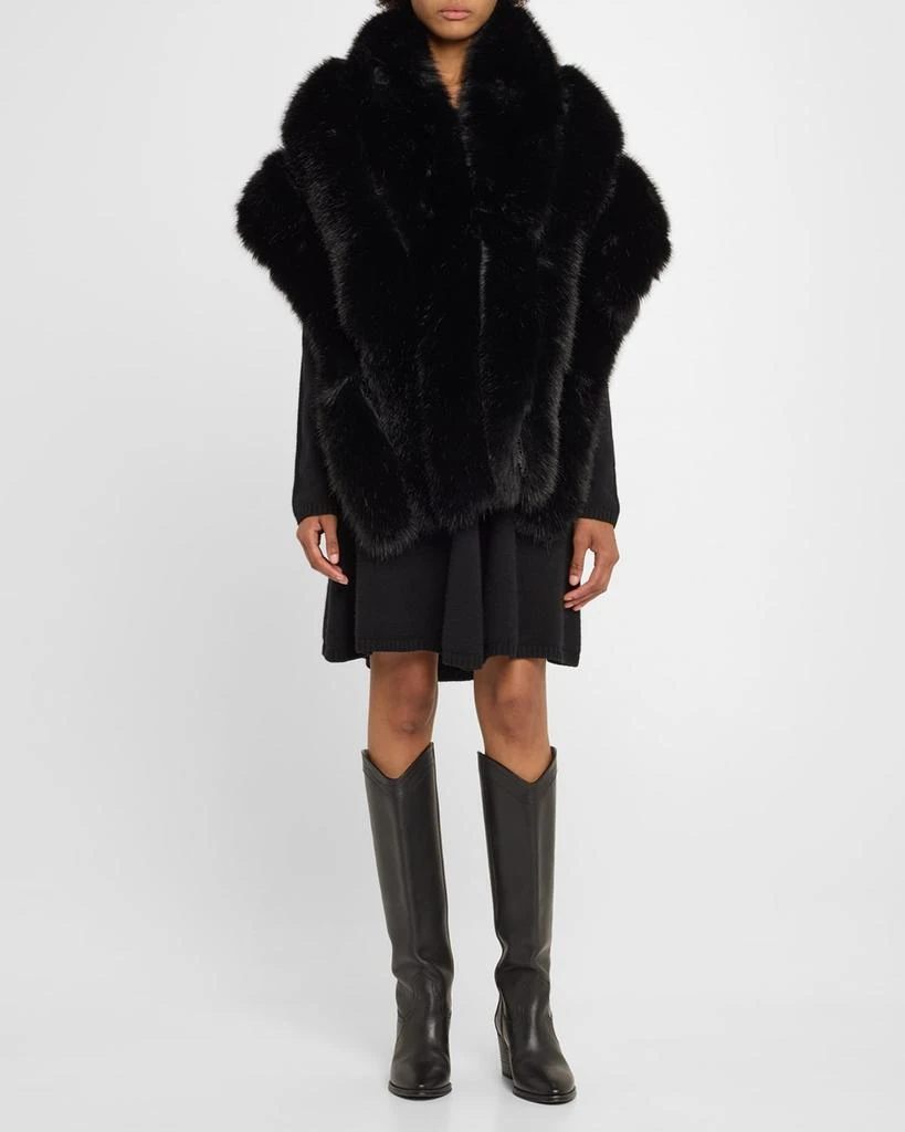 La Fiorentina Faux Fur Lace-Lined Cape 2