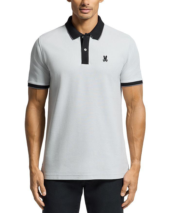Psycho Bunny Men's Norris Pique Polo White B6K502Z1PC-WHT