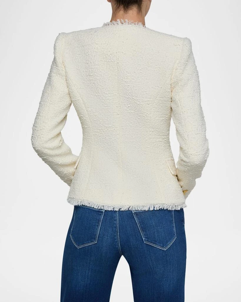 L
Agence Nerina Collarless Tweed Blazer 3