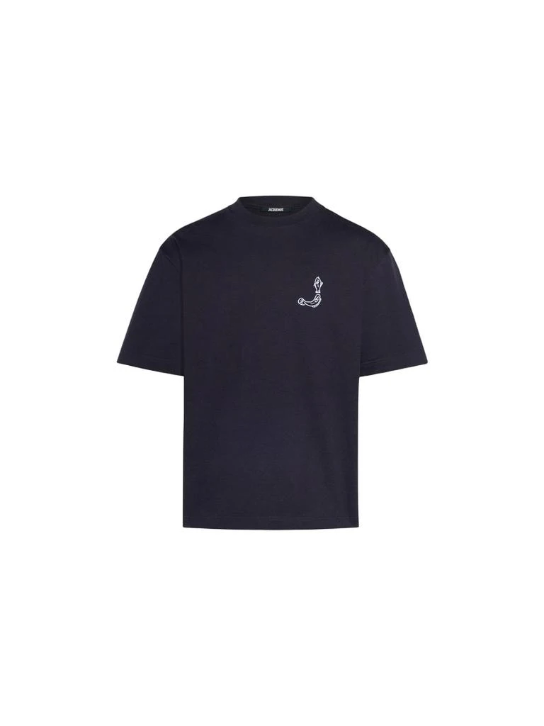 Jacquemus Boxy-Fit Black T-Shirt with Abstract Graphics