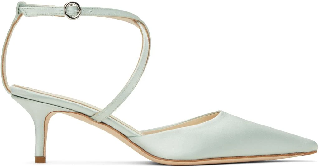 AEYDE Blue Salome Satin Heels 1