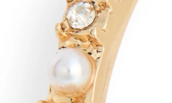 Nordstrom Faux Pearl 
Crystal Hoop Earrings 3