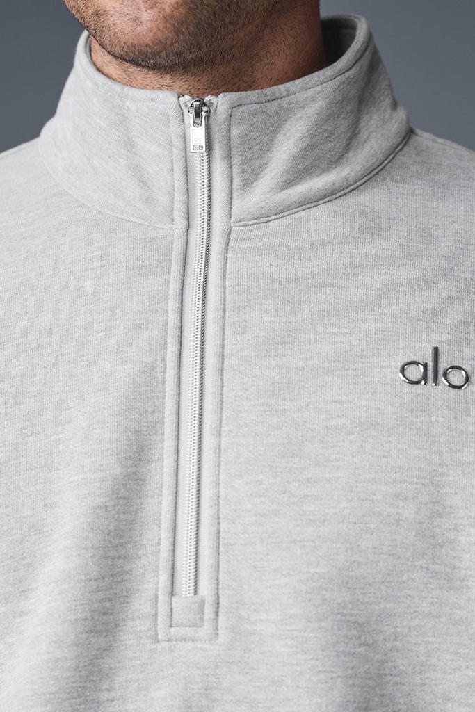 Alo Accolade 1/4 Zip Pullover - Athletic Heather Grey - Polo