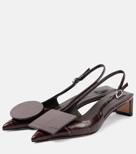 Jacquemus Duelo 40 leather slingback pumps 4