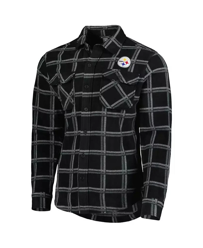Antigua Men's Black Pittsburgh Steelers Industry Flannel Button-Up Shirt Jacket 2