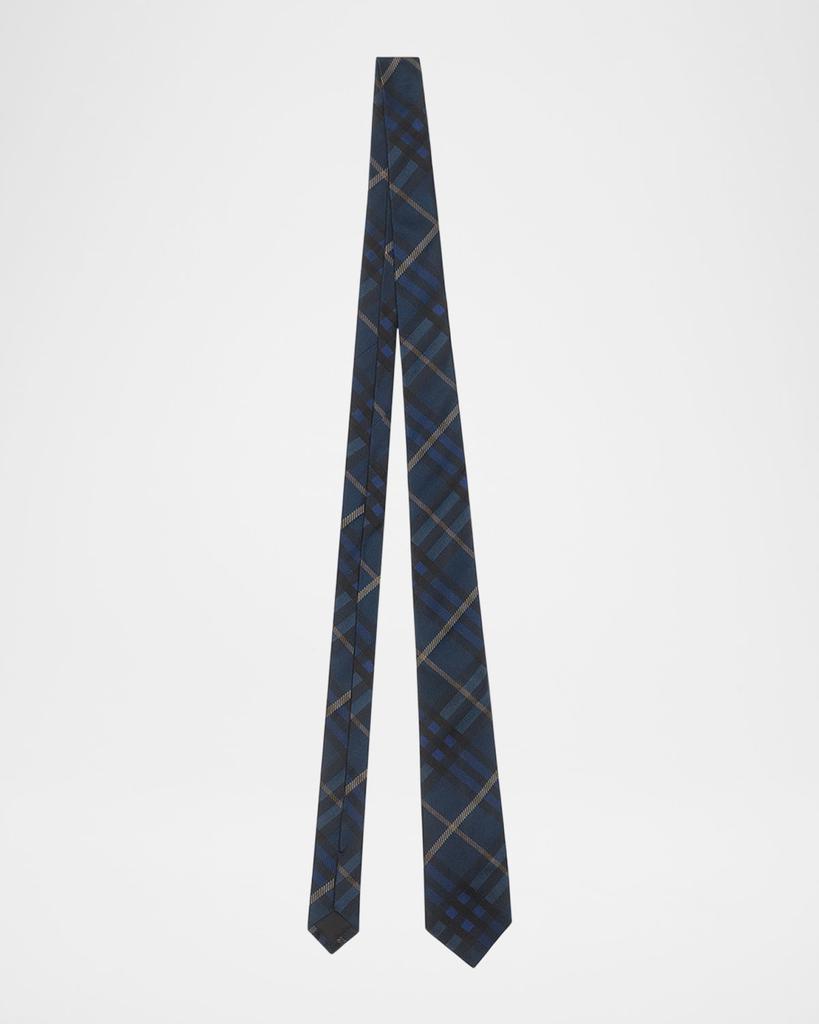 Burberry Men's Plaid Check Silk Tie, 7cm