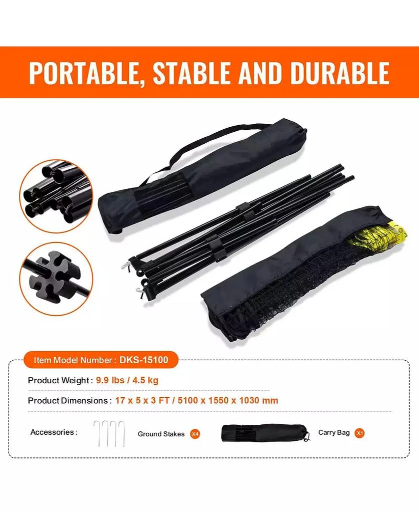 Mecale Adjustable Badminton and Volleyball Net, ft Foldable Pickleball Net with Poles, Stand and Carry Bag for Backyard Indoor Outdoor 8