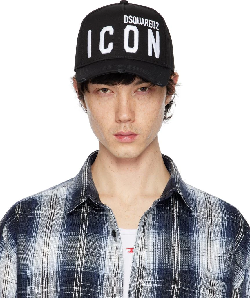 DSQUARED2 Black Be ICON Baseball Cap 1