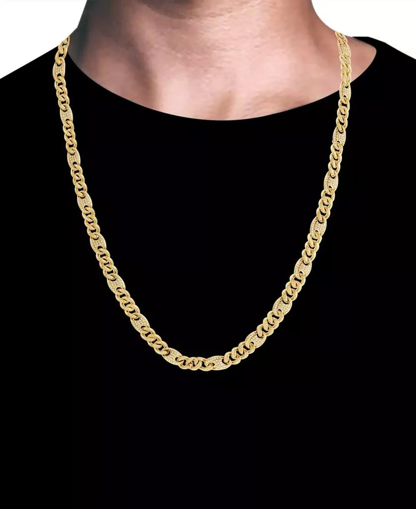 Blackjack Men's Cubic Zirconia Mariner & Curb Link 24" Chain Necklace 2