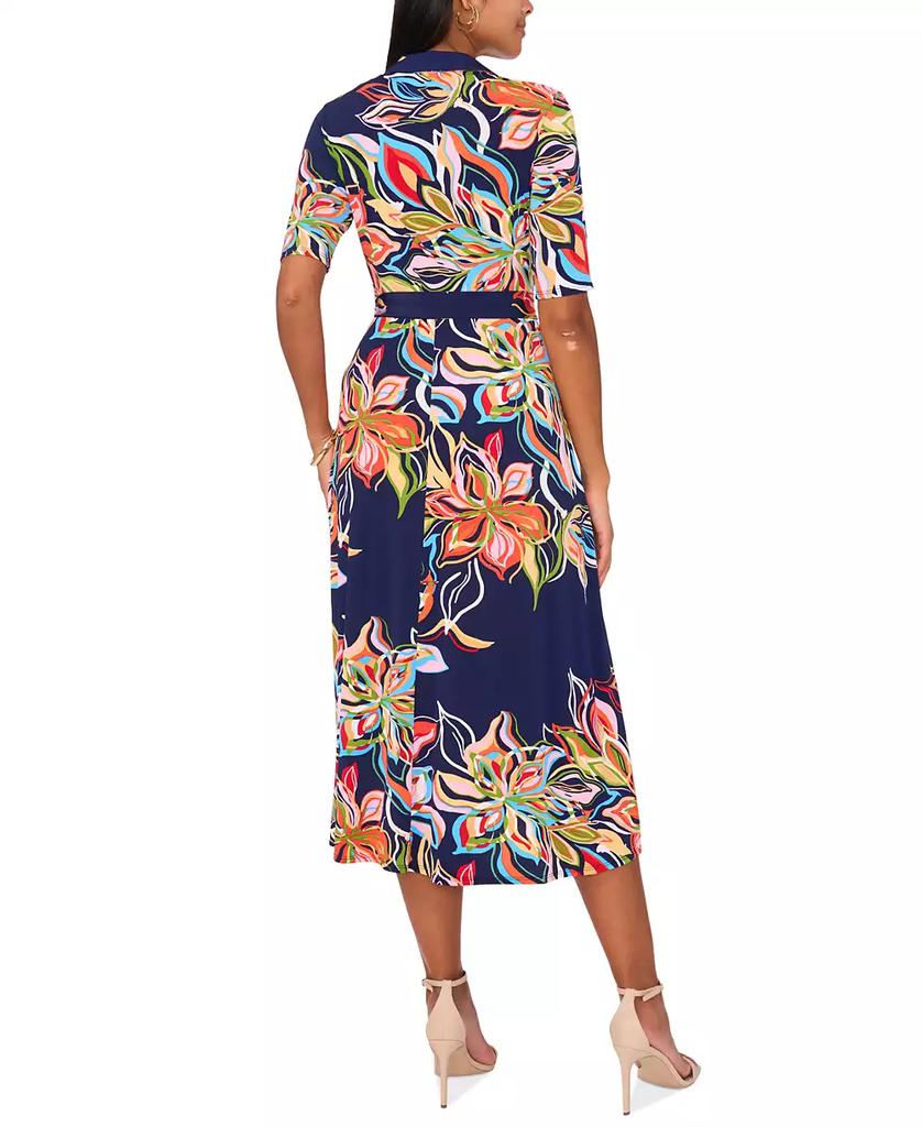 MSK Women's Floral-Print Midi Dress