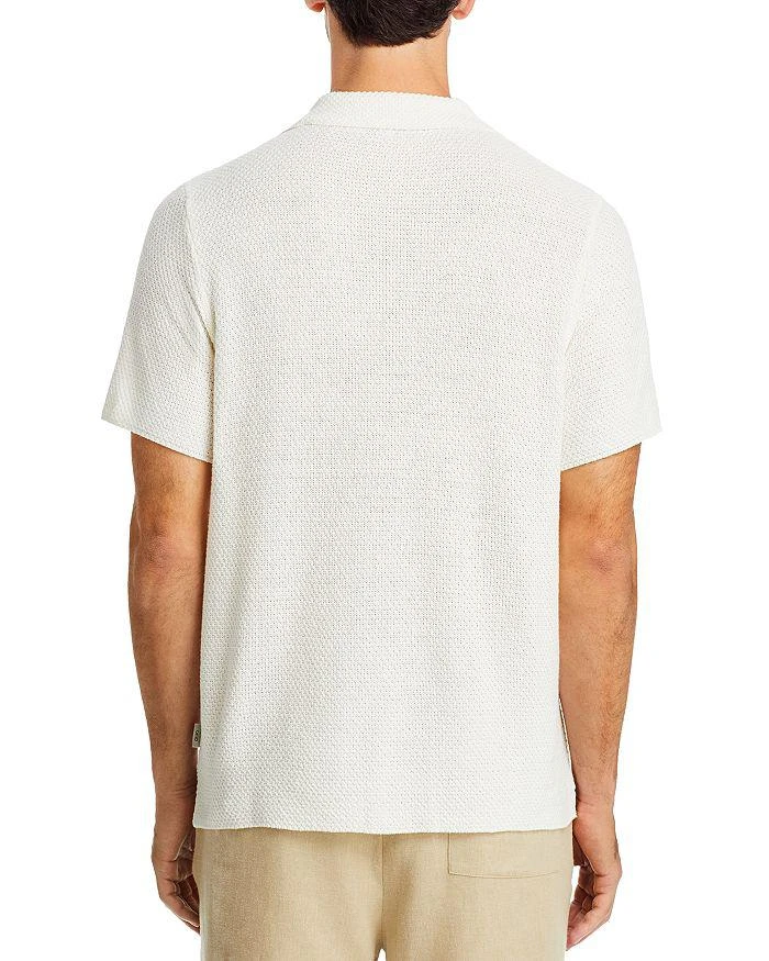 Onia Cotton Blend Textured Knit Button Down Camp Shirt 4